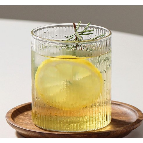 내열유리와 리플 패턴이 돋보이는 세련되고 내구성 뛰어난 이우아여사 리플 내열유리컵