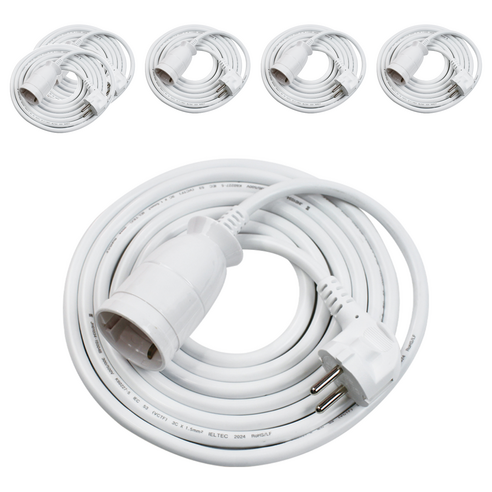 원스탑 고용량 이동형 연장선 1구, 2m, 화이트, 6개