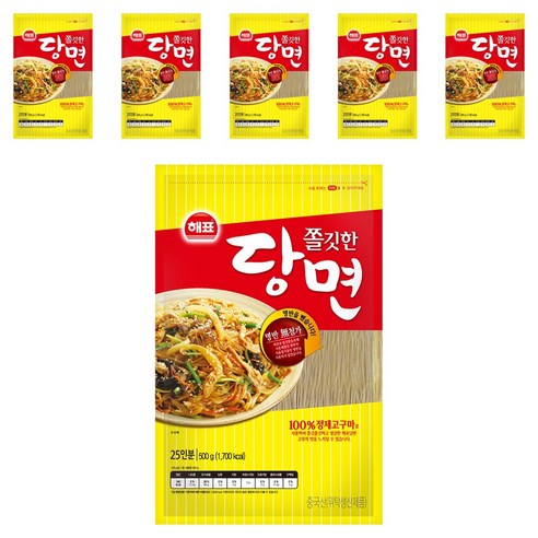 해표 쫄깃한 당면, 500g, 6개
