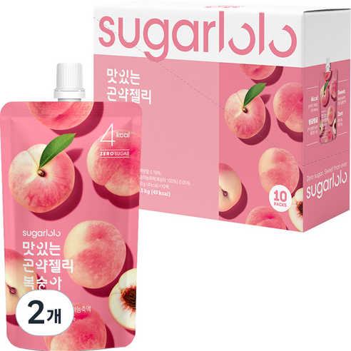 인테이크 슈가로로 맛있는 곤약젤리 복숭아, 1.5kg, 2개