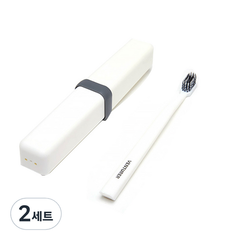 DM UPURITY 트래블 칫솔 세트 화이트, 2세트
