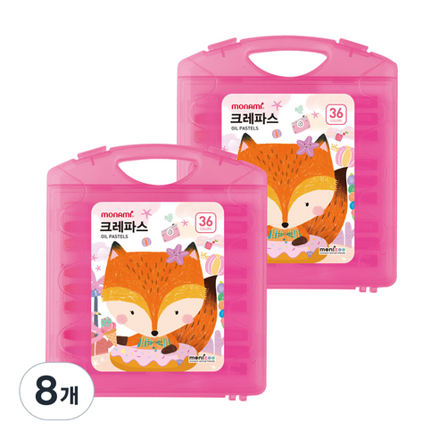 모니주 가방 크레파스 핑크, 36색, 8개