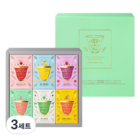 쌍계명차 프루트 허그 컬렉션 선물세트, 6종 + 쇼핑백, 3세트