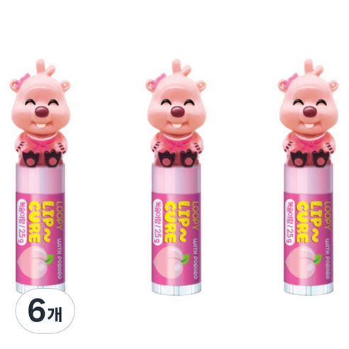 케이엠제약 뽀로로 루피 피규어 립밤 2.5g, 6개