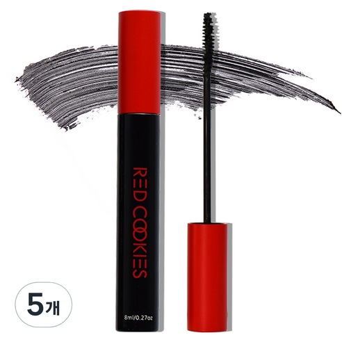 레드쿠키 뷰러 컬 마스카라 8ml, 5개, 블랙