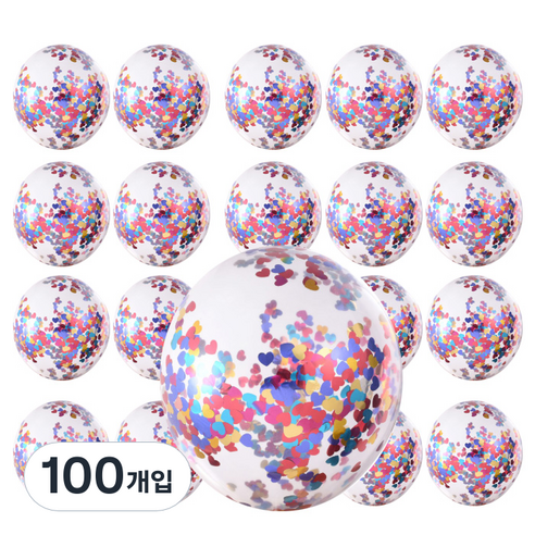 윰스 샤인스팽글 파티풍선, 하트레인보우, 100개