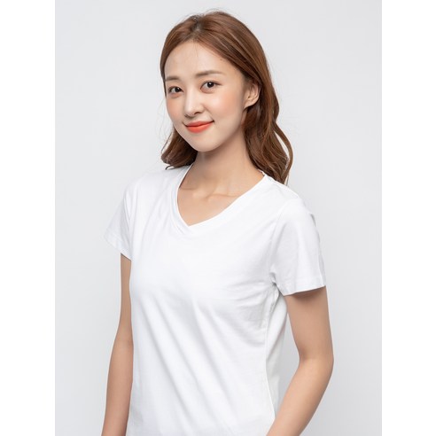 여름철 필수 아이템, 캐럿 여성용 브이넥 반팔 티셔츠