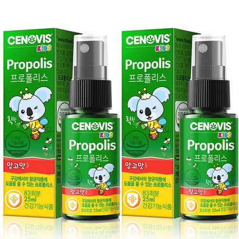 세노비스 키즈 프로폴리스 스프레이 망고맛, 25ml, 2개