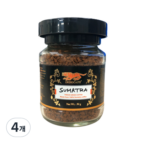 수마트라 인도카페 동결 건조 원두커피 50g, 1개, 4개