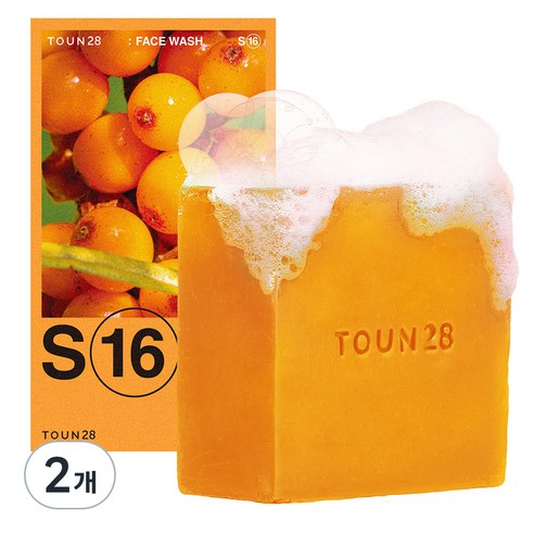 톤28 얼굴 씻을거리 S16 비타민나무 오일 알파비사보롤 메이크업 클렌징 비누, 90g, 2개