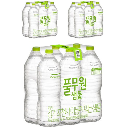 풀무원샘물 무라벨 생수, 2L, 18개