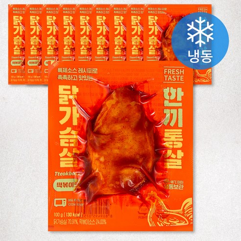 한끼통살 닭가슴살 떡볶이맛 냉동 100g, 10팩 
샐러드/닭가슴살