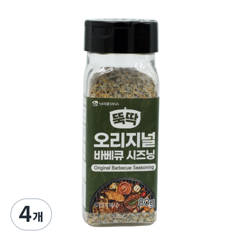 마시하나 뚝딱 오리지널 바베큐 시즈닝, 80g, 4개