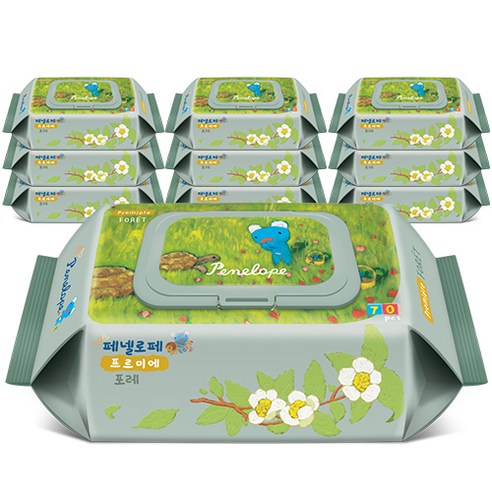페넬로페 프르미에 포레 유아물티슈 캡형, 70매, 10팩