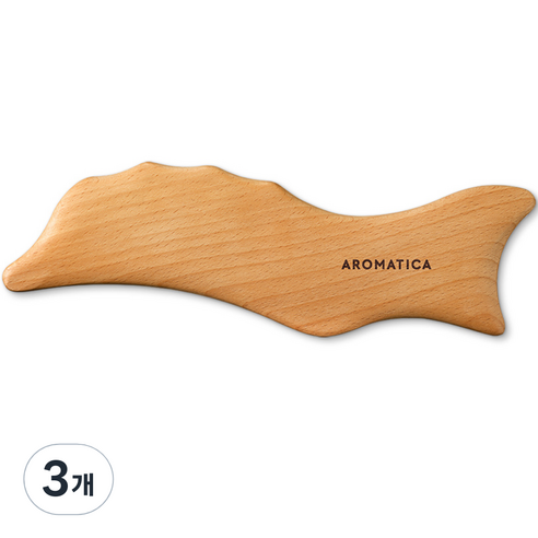 아로마티카 돌고래 바디 마사저 괄사용품, 3개, 비치우드