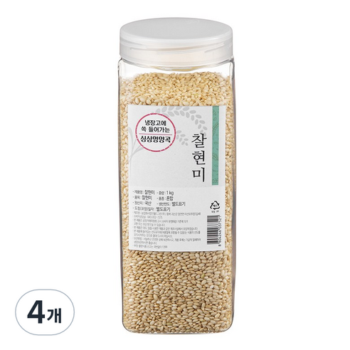 월그그린 싱싱영양통 찰현미, 1kg, 4개