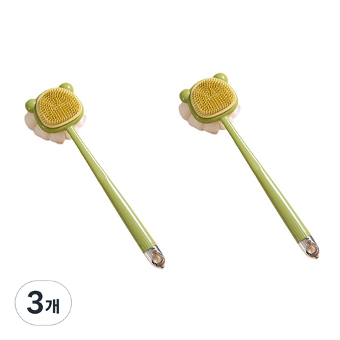 알로데 더블사이드 클리닝 샤워브러쉬, TYPE07 그린(실리콘), 2개입, 3개