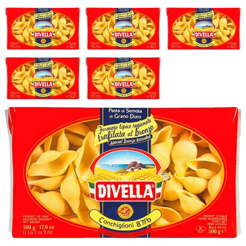 콘킬리오니 파스타면 디벨라 콘킬리오니500g 한입요리, 500g, 6개