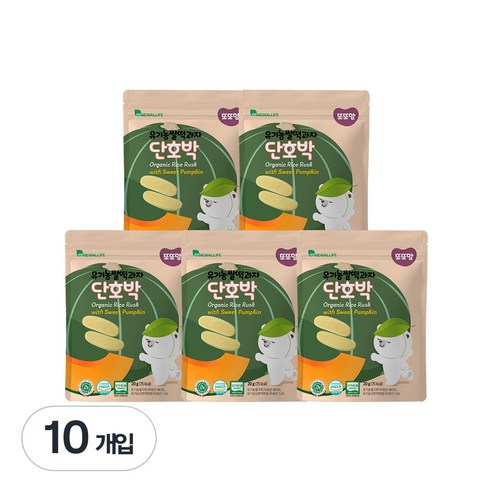 또또맘 유기농 쌀떡과자 20g, 단호박, 10개