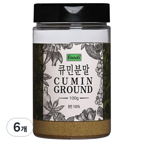 foodi 큐민 분말, 100g, 6개