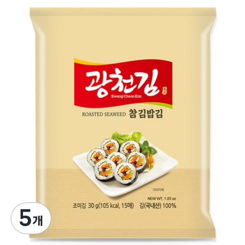 광천김 참 김밥김, 30g, 5개