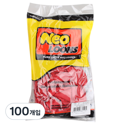 네오텍스 30 cm 라운드풍선, 펄 루비레드, 100개입