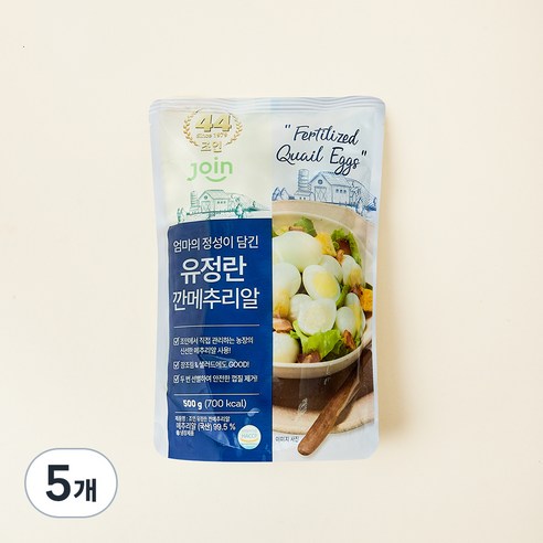 조인 유정란 깐메추리알, 500g, 5개