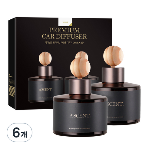 에이센트 차량용 디퓨저 세트, 시그니처솝, 120ml, 6개