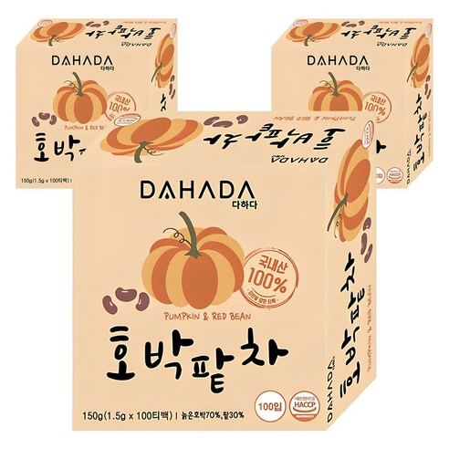 다하다 호박팥차, 1.5g, 100개입, 3개