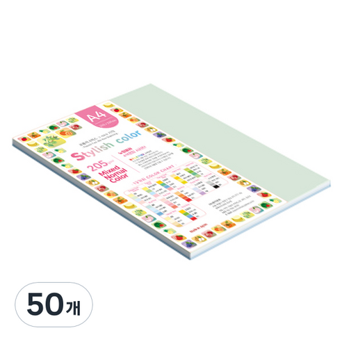 종이문화 스타일리쉬 두꺼운 혼합색지 205g 06 SN Blue Tone, A4, 50개