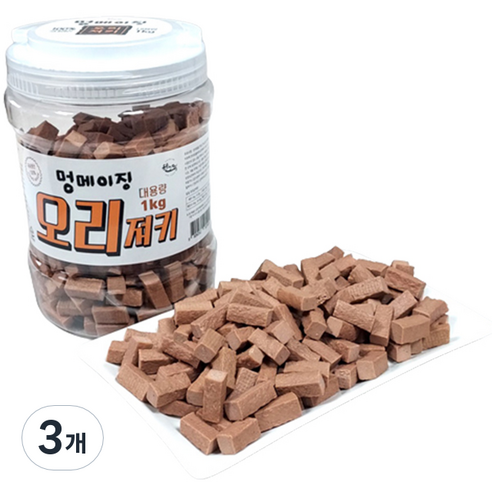 멍메이징 강아지 소프트 간식, 오리, 1kg, 3개