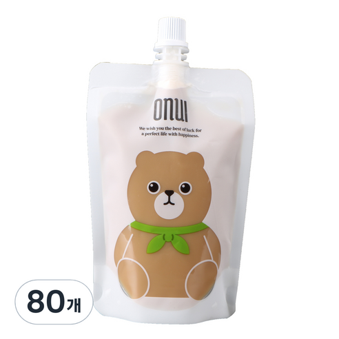 오누이상회 스파우트 띵파우치 곰돌이 9mm 9 x 15 cm 150ml, 소, 1개입, 80개