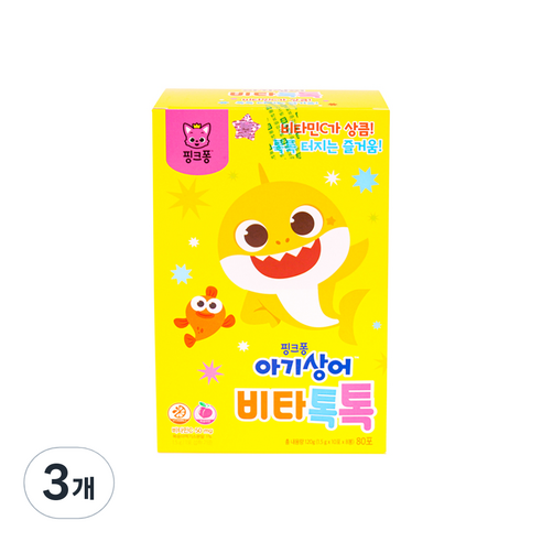 핑크퐁 아기상어 비타톡톡, 120g, 3개