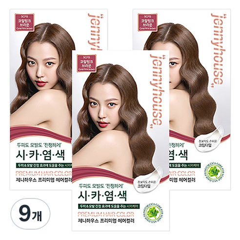 제니하우스코스메틱 프리미엄 헤어컬러 염모제, 코랄핑크브라운9CPB, 9개