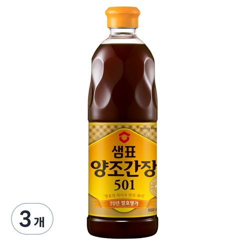 샘표 양조간장 501, 860ml, 3개