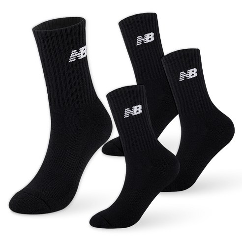 뉴발란스 스탠다드 쿠션 장목 양말 4팩 세트 NBCSDCRL