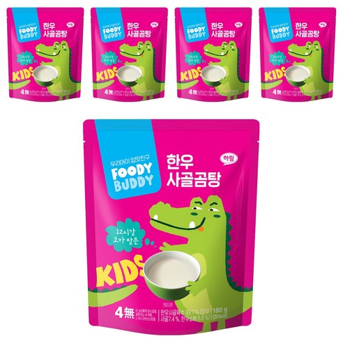 푸디버디 유아용 한우 사골곰탕, 180g, 5개