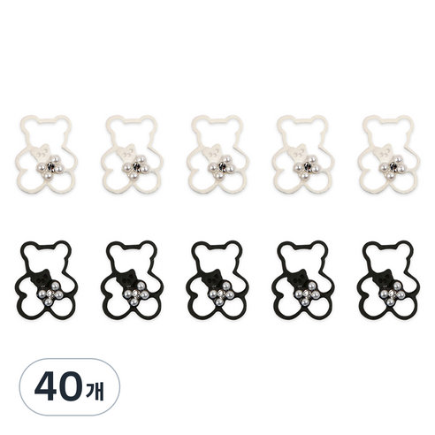 젤로젤로 네일 파츠, 40개, JCP-09 곰돌이 혼합