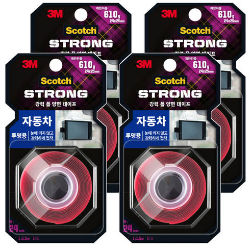 스카치 3M 자동차 투명용 폼 양면 테이프, 4개
