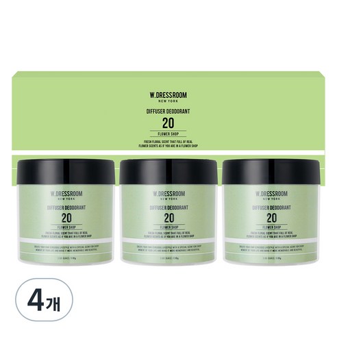 더블유드레스룸 퍼퓸 탈취제 20번 플라워샵 본품 세트, 330g, 4개