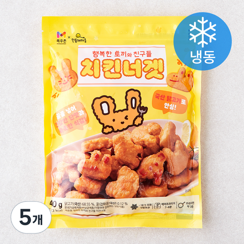 목우촌 행복한 토끼와 친구들 치킨너겟 (냉동), 400g, 5개
