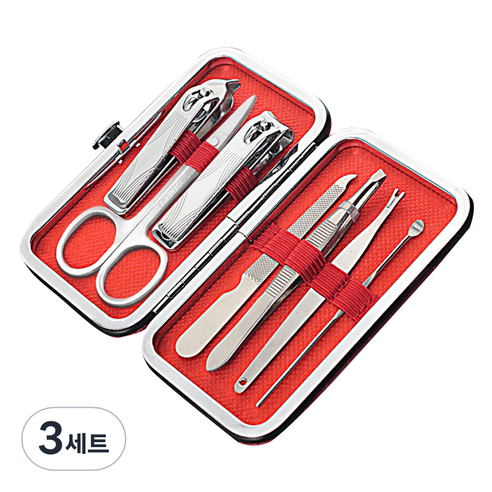오와이규 가정용 손톱깎이 7종 세트, 대추색, 3세트