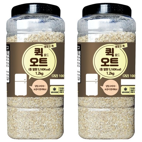 냉장고쏙 퀵 롤드 오트, 1.2kg, 2개