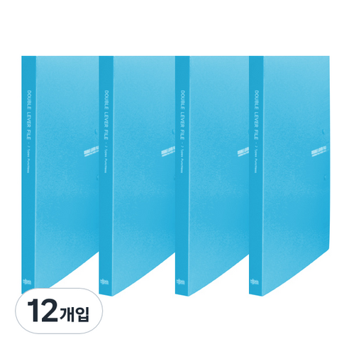 노블 PP 더블레버화일 A4, 하늘, 12개입