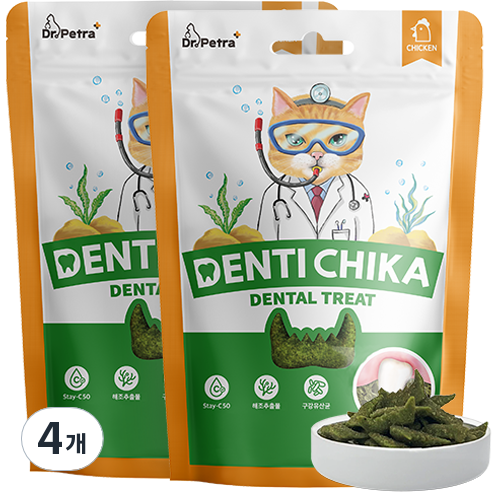 닥터페트라 덴탈 트릿 고양이 간식, 4개, 70g, 닭고기맛