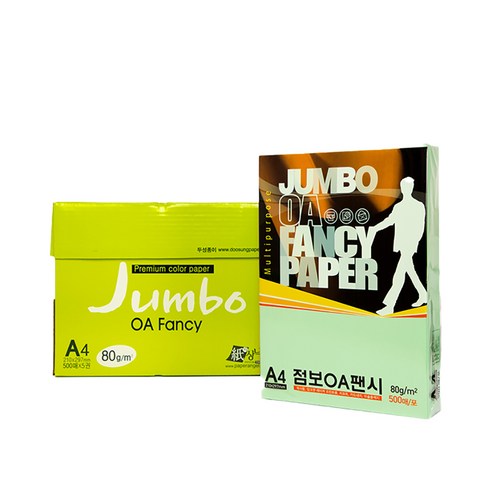 두성 종이 OA팬시페이퍼점보 80g 500매입, P14-담연두색, 500매
