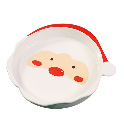 착한살림 크리스마스 캐릭터 접시 플레이트 산타, 혼합색상, 1개