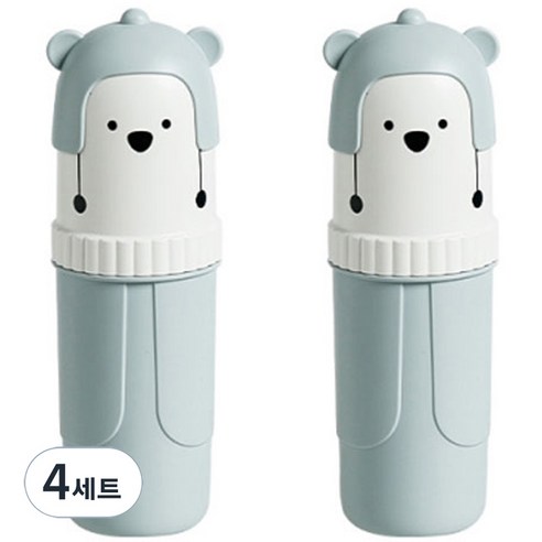 더자카 휴대용 곰돌이 칫솔케이스 2p, 4세트