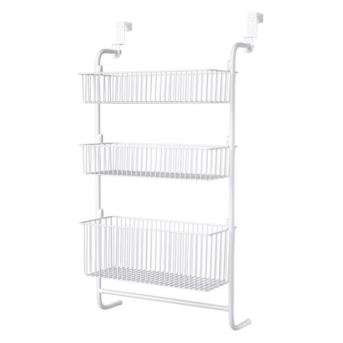코멧 홈 3단 다용도 문걸이 수납선반, 화이트