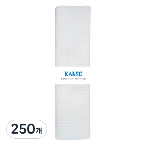 간소 더 도톰한 일회용 샤워타올, 화이트, 250개, 1개입